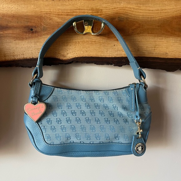 Dooney & Bourke Handbags - Vintage Dooney Bourke Signature Initials Blue Y2K 90s Shoulder Bag Purse